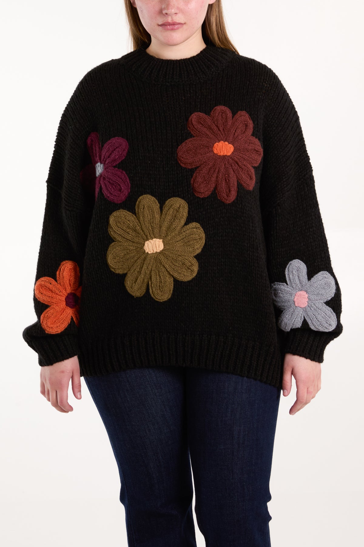 Multi Colour Flowers Knit Jumper