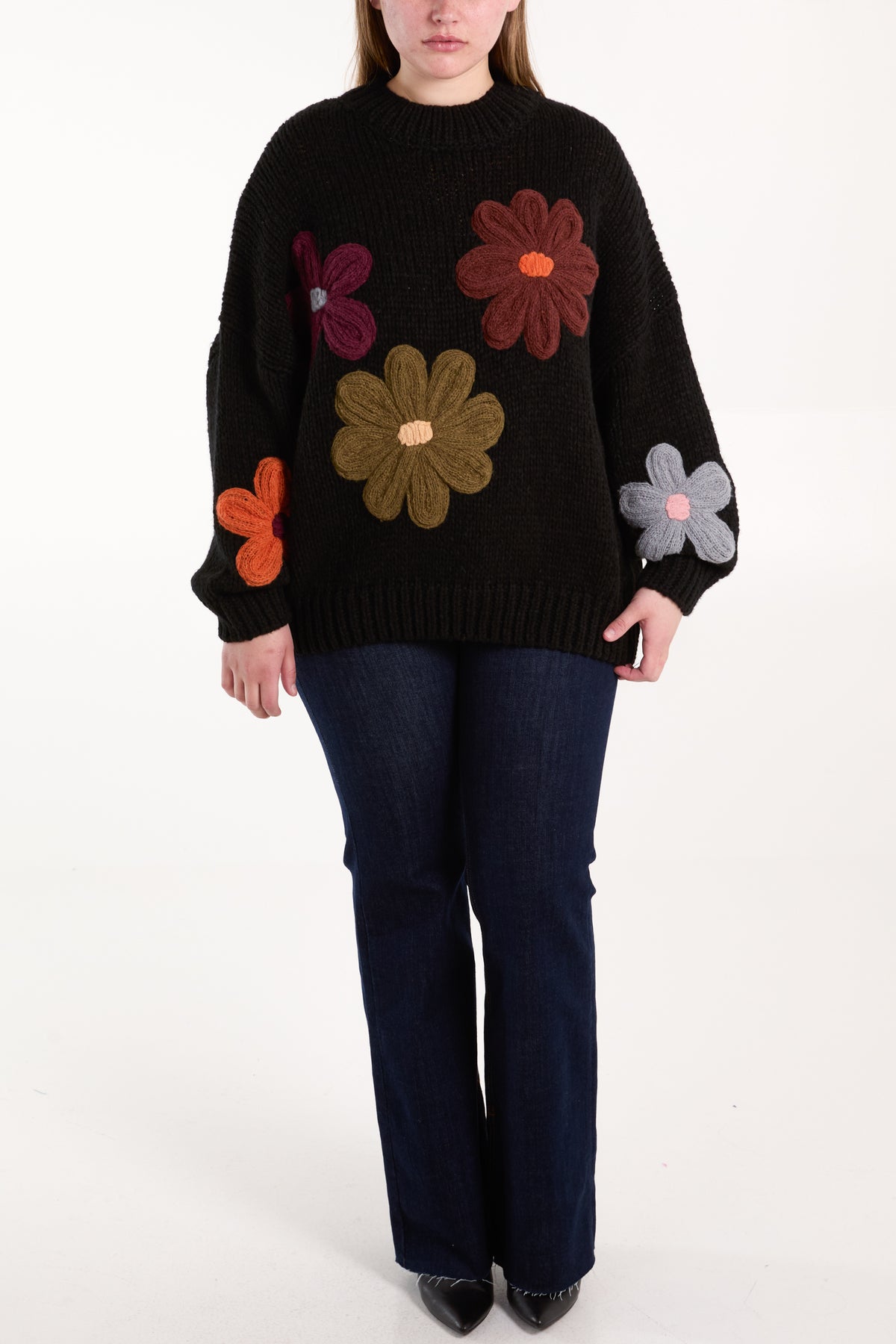 Multi Colour Flowers Knit Jumper