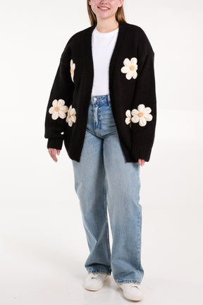 Daisy Knit Flower Cardigan