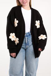 Daisy Knit Flower Cardigan