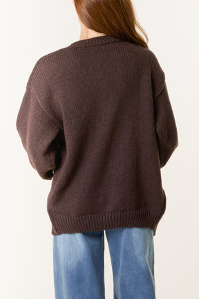 Daisy Flocking Flower Knit Cardigan