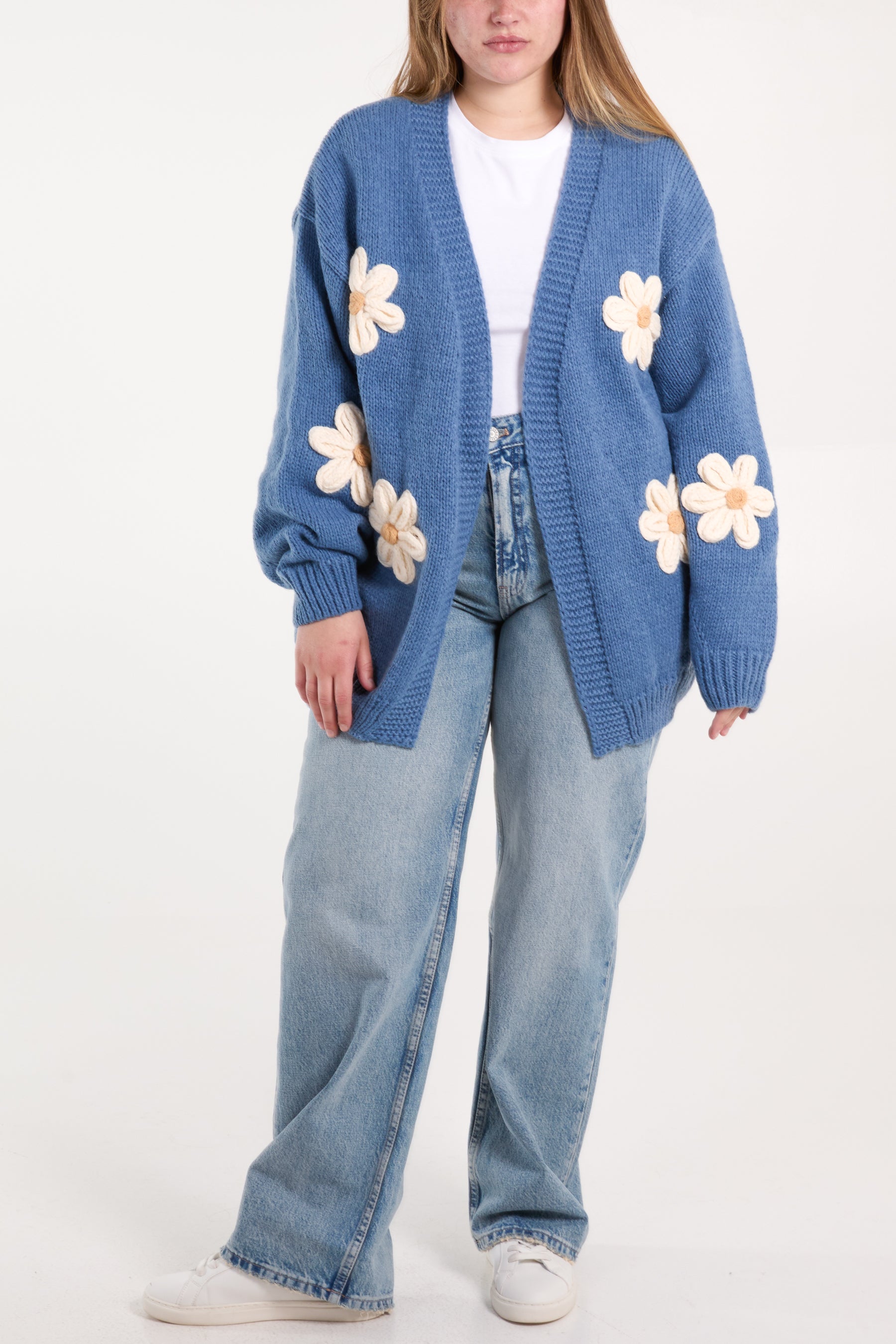 Daisy Knit Flower Cardigan