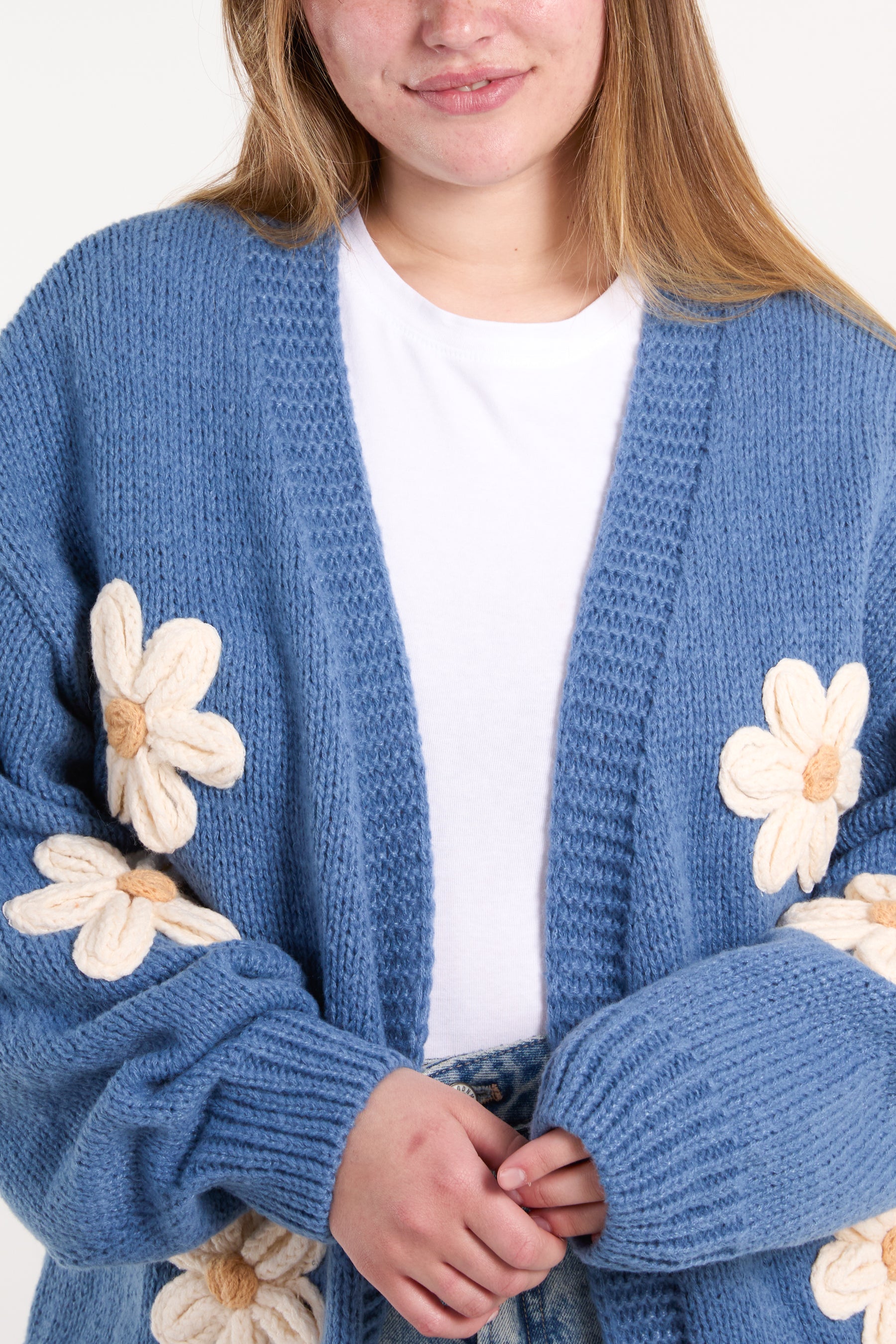Daisy Knit Flower Cardigan