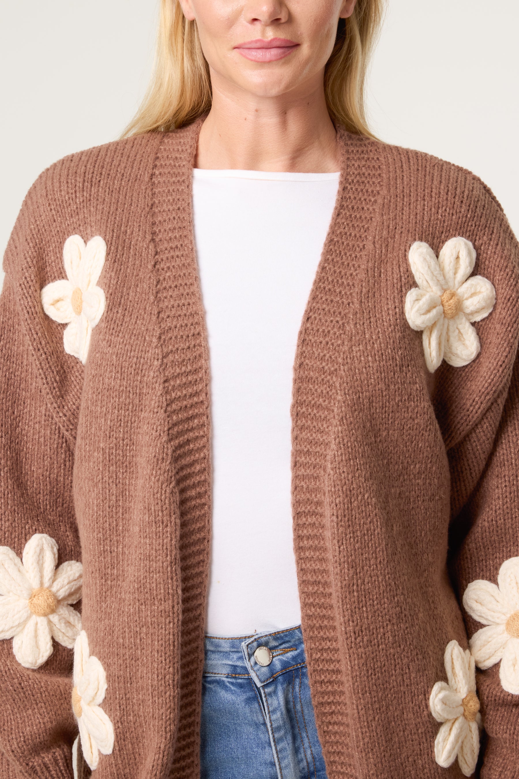 Daisy Knit Flower Cardigan