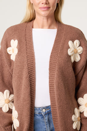 Daisy Knit Flower Cardigan