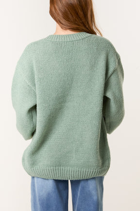 Daisy Flocking Flower Knit Cardigan