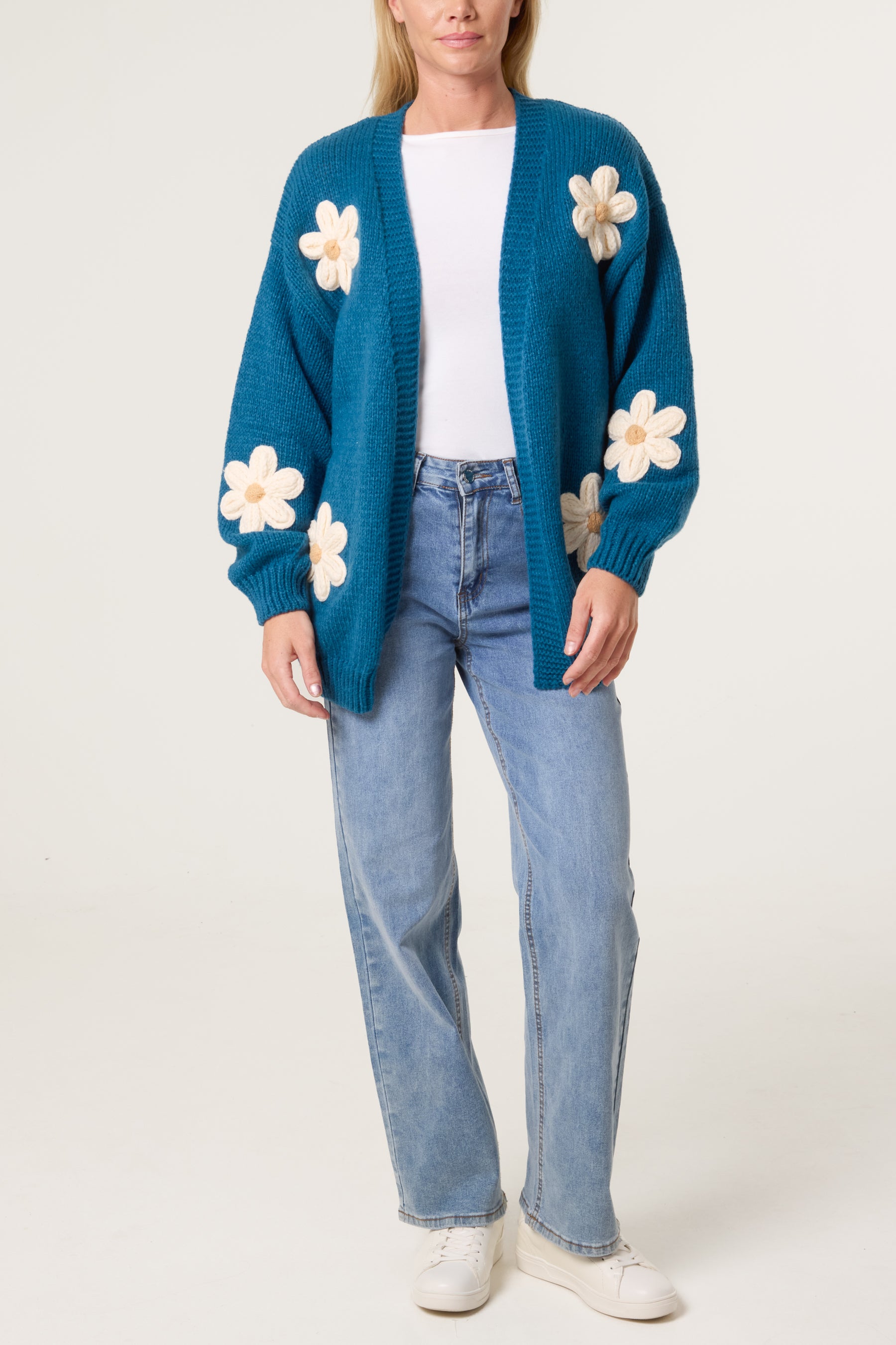 Daisy Knit Flower Cardigan