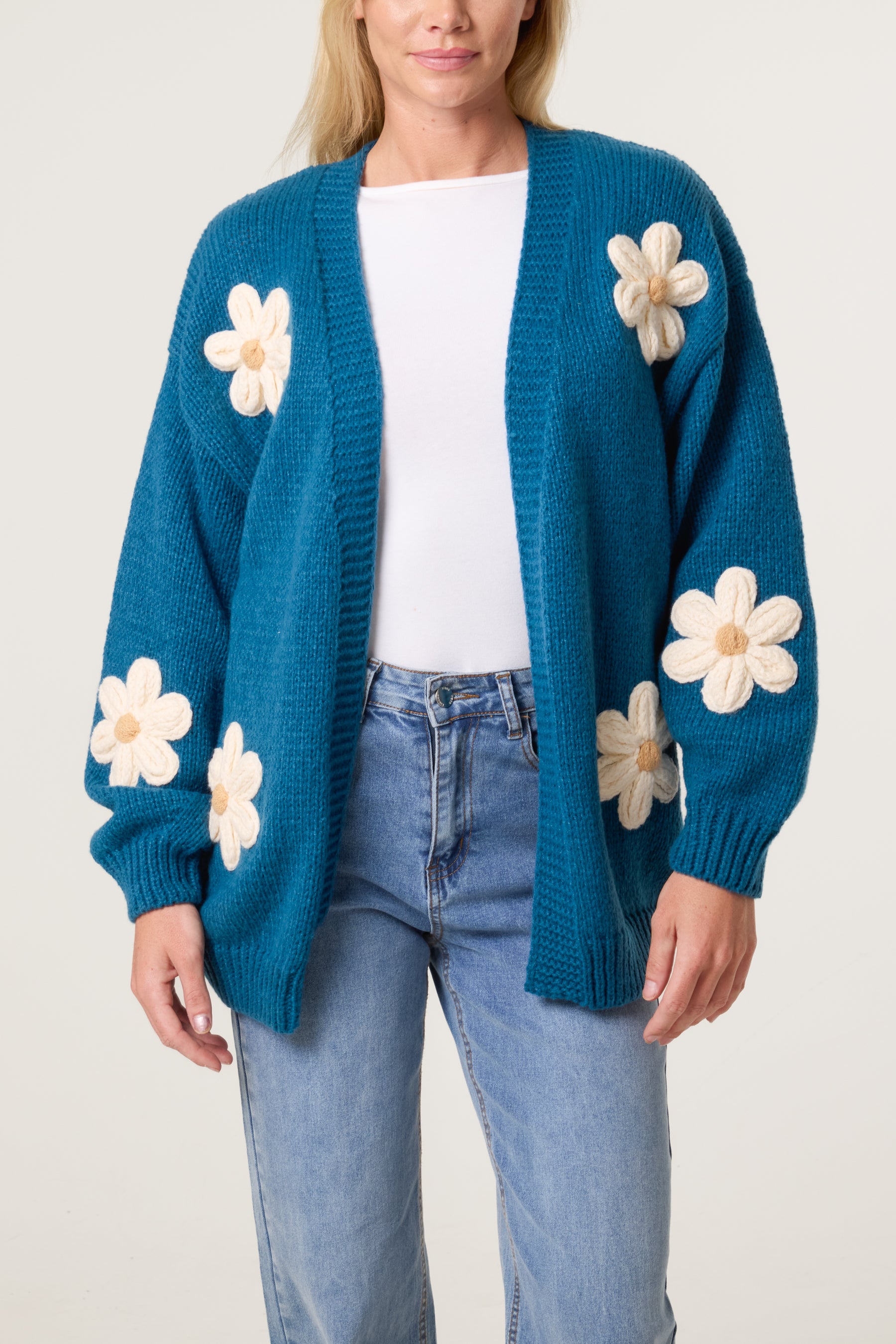 Daisy Knit Flower Cardigan