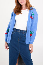 Cherry Embroidery Knit Cardigan