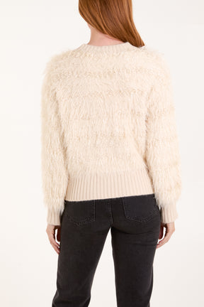 Sparkly & Fluffy Crew Neck Jumper