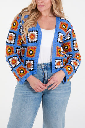 Square Patchwork Crochet Cardigan