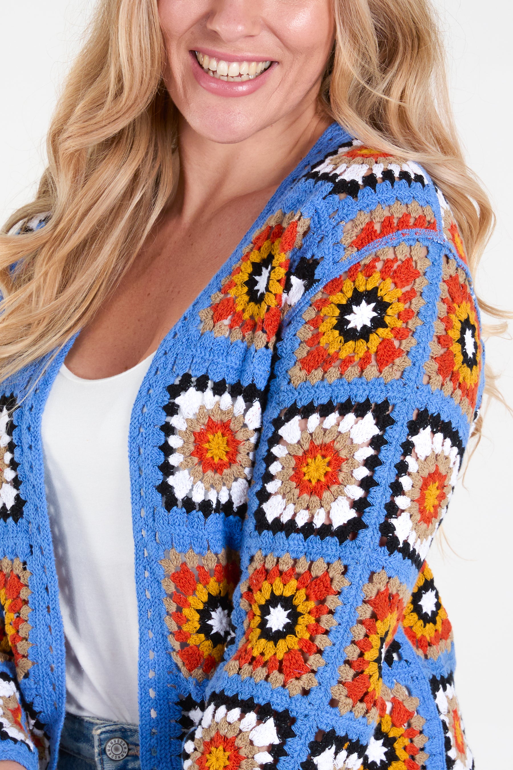 Square Patchwork Crochet Cardigan