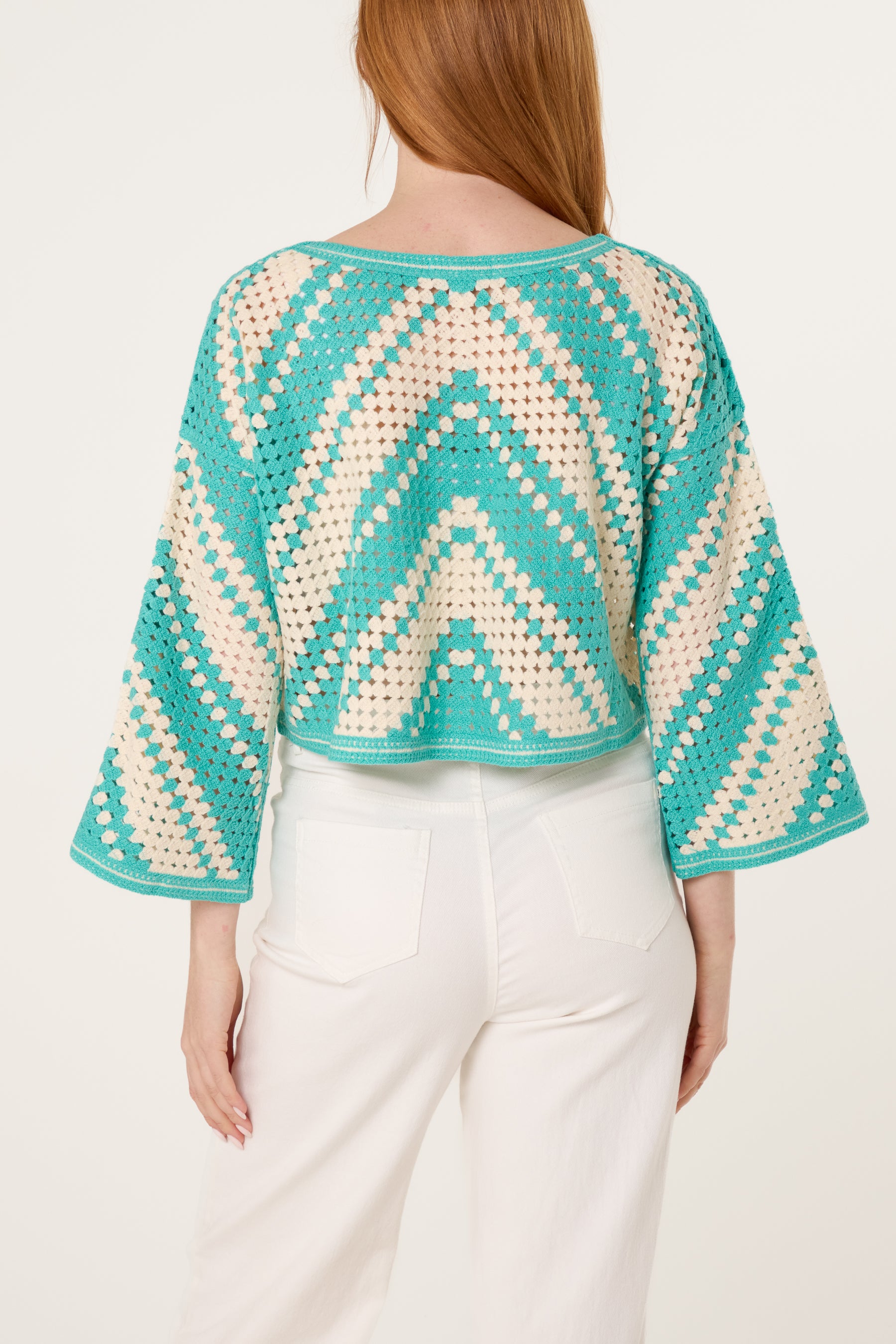 Zig Zag Crochet Cropped Jumper