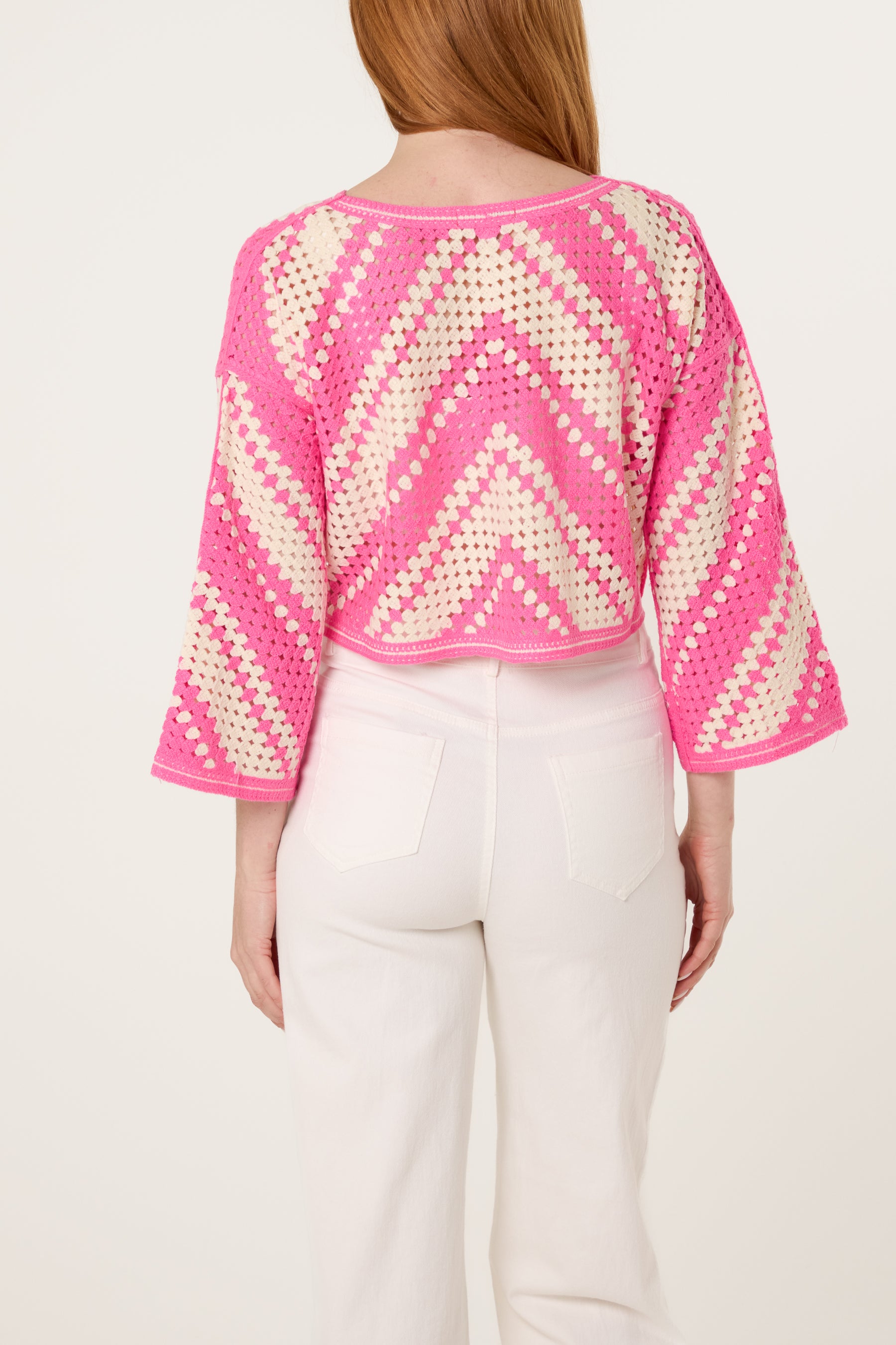 Zig Zag Crochet Cropped Jumper