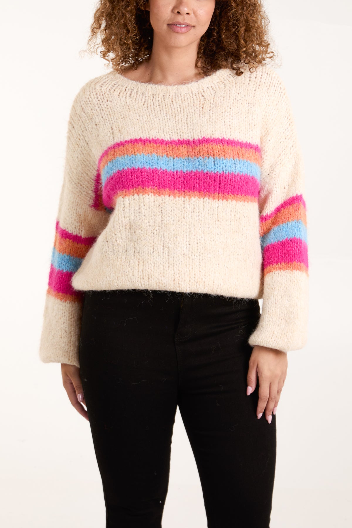 Multi Colour Stripe Knit Jumper