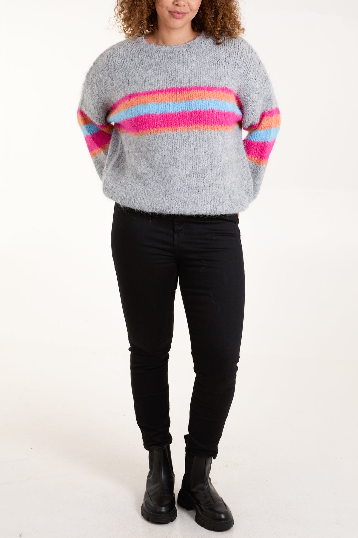 Multi Colour Stripe Knit Jumper