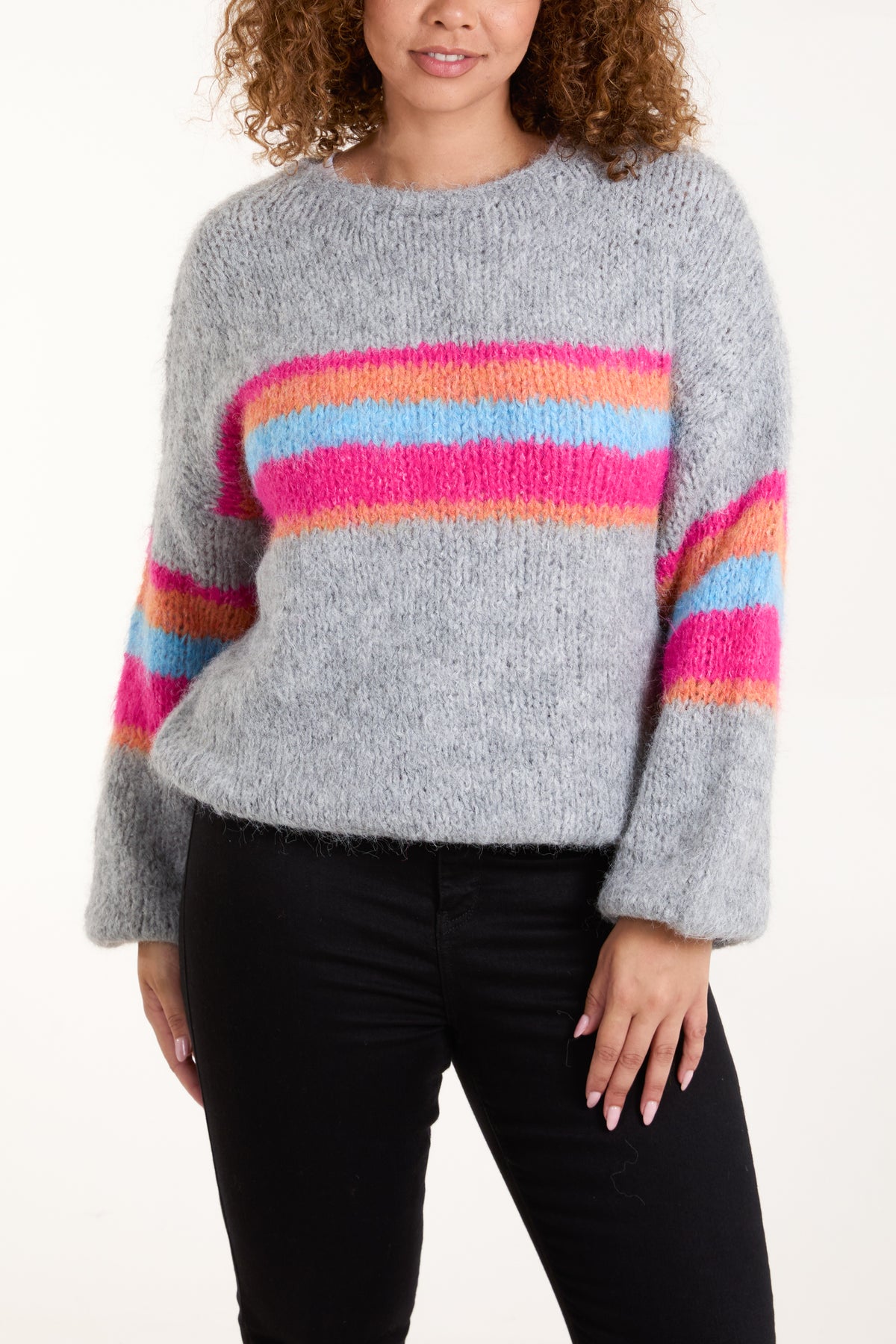 Multi Colour Stripe Knit Jumper