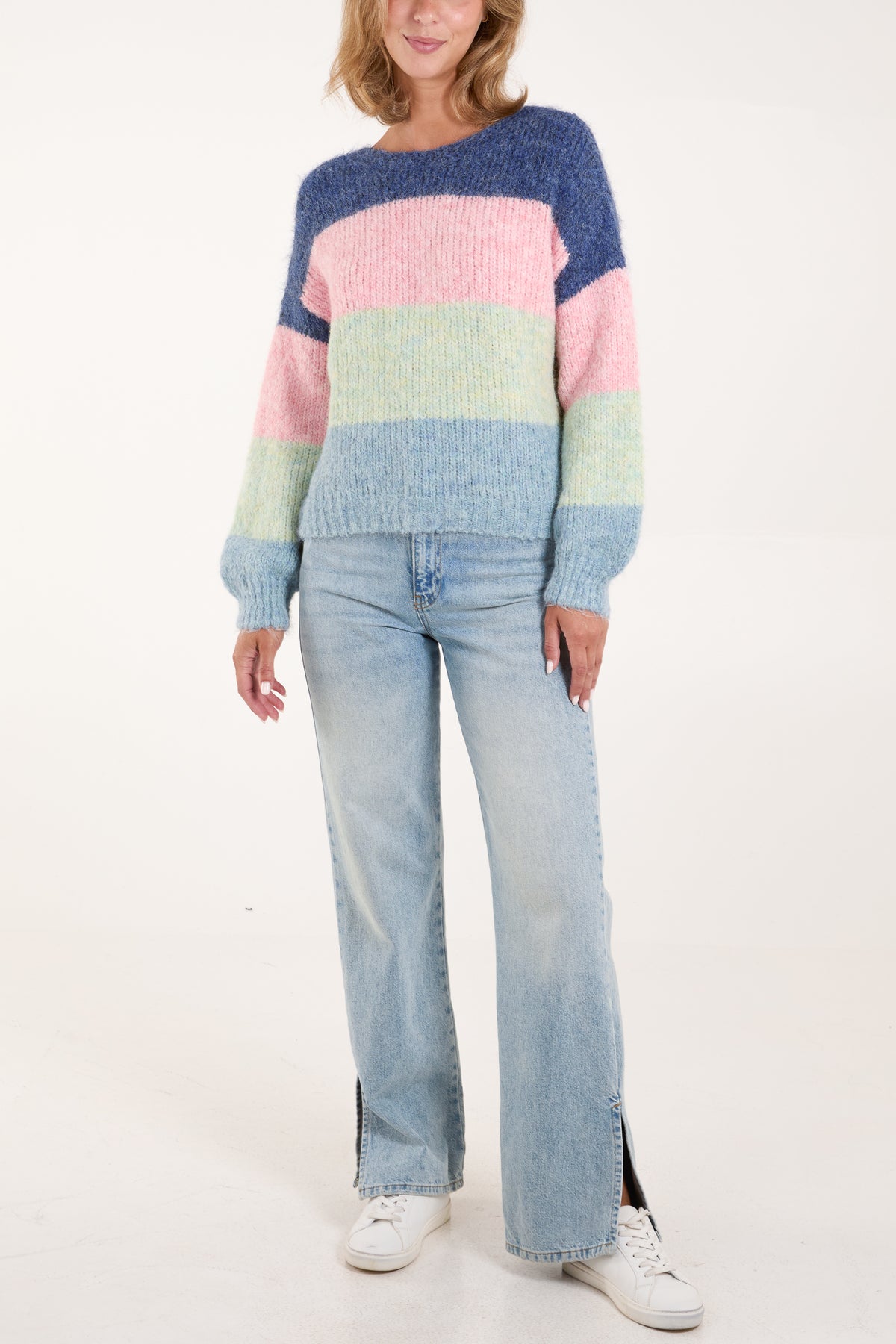 Multi Coloured Stripe Knit Jumper