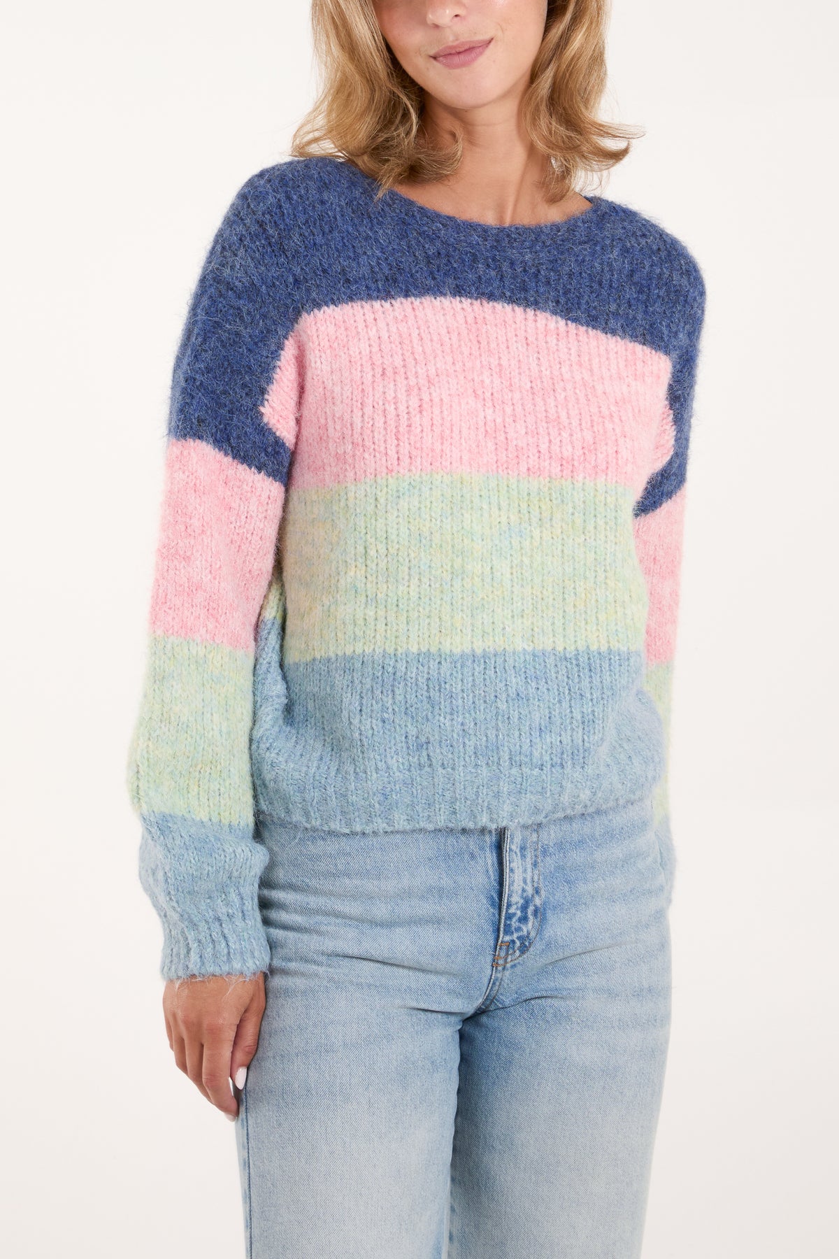 Multi Coloured Stripe Knit Jumper