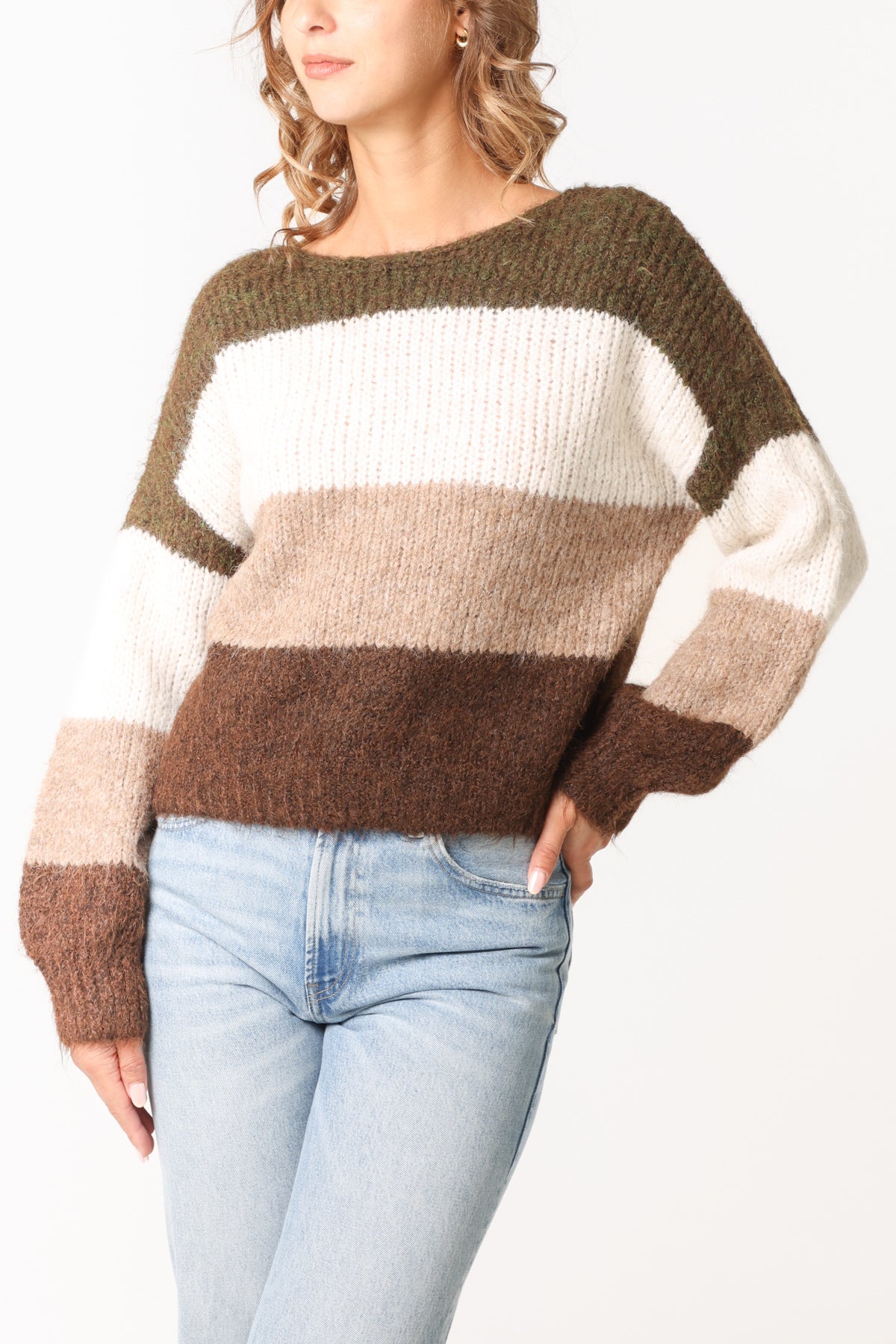 Multi Block Stripe Knit Jumper