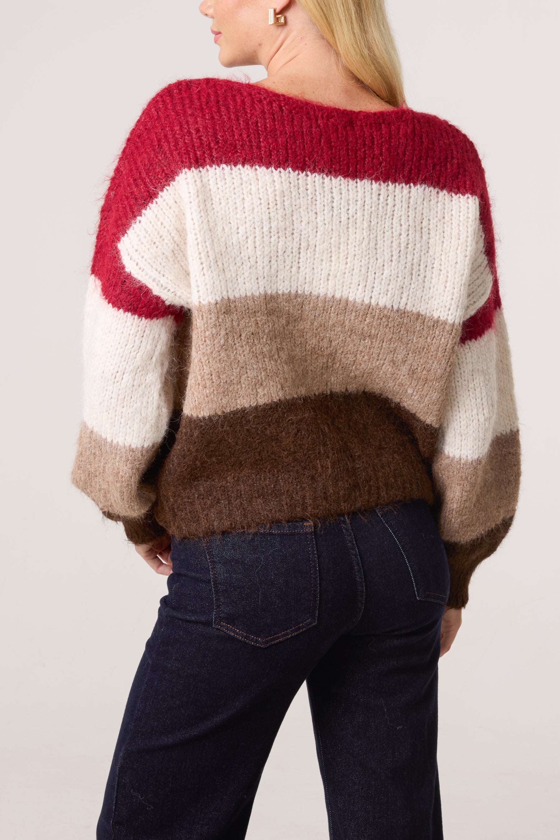 Colour Block Stripe Knit Jumper