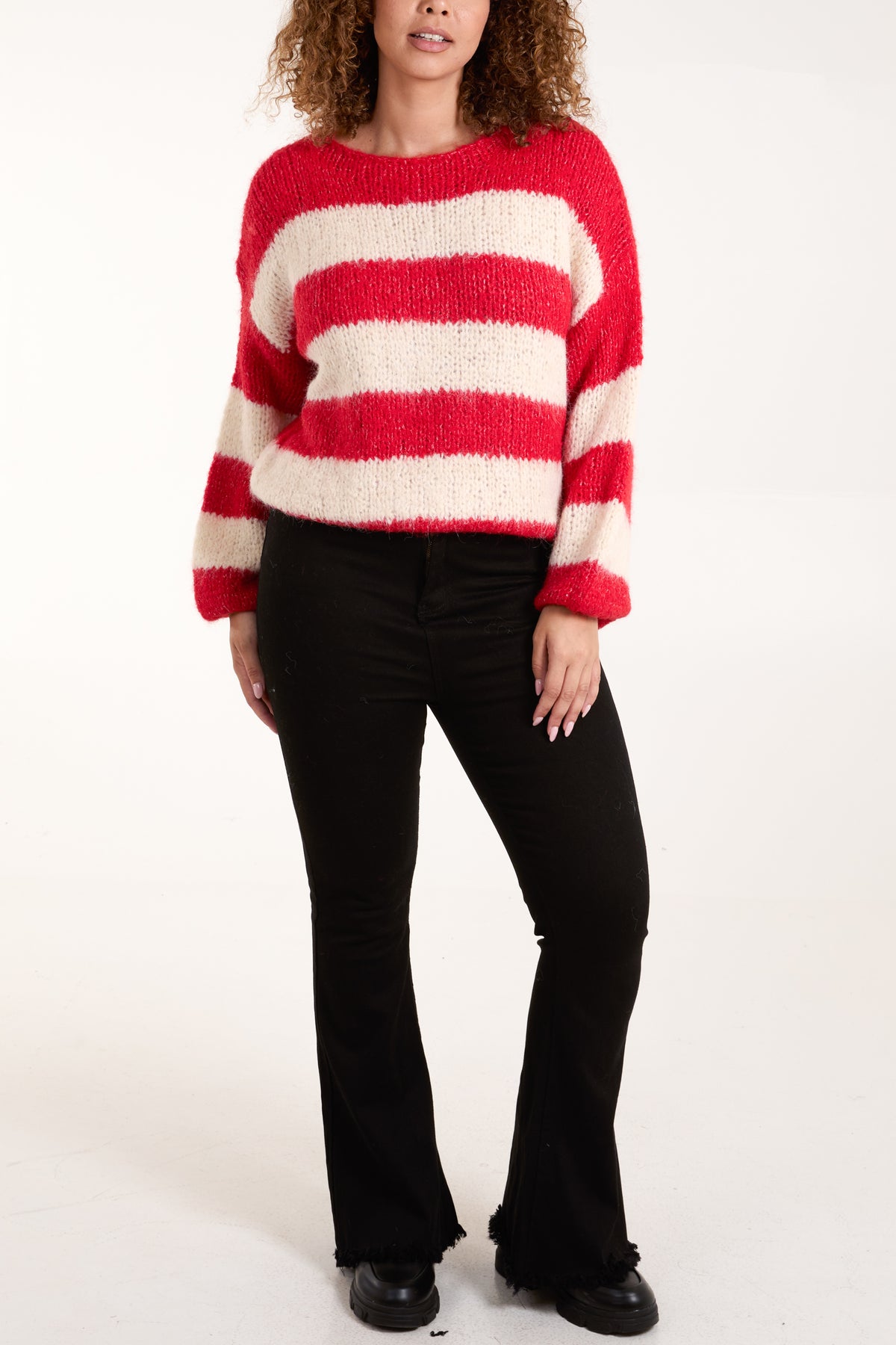 Round Neck Stripe Knit Jumper