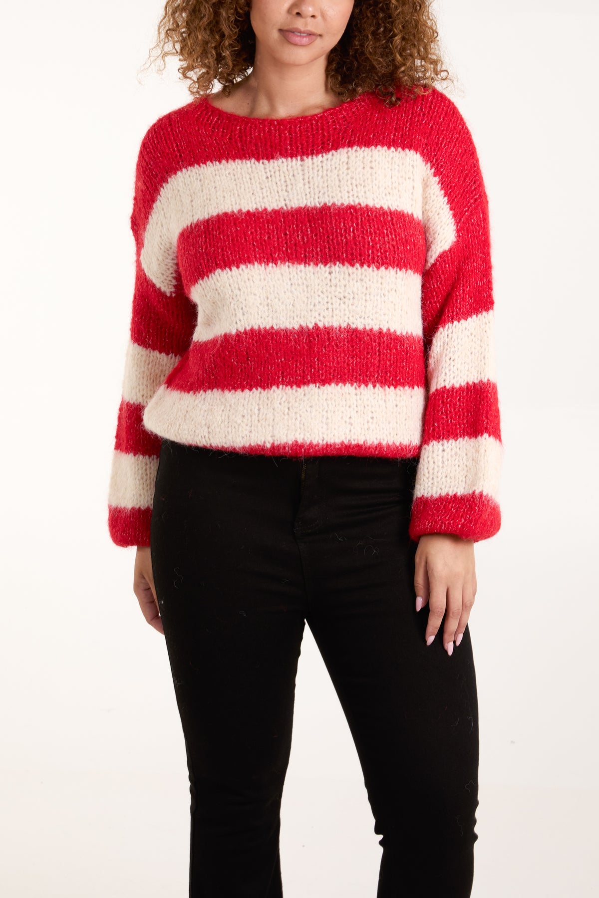 Round Neck Stripe Knit Jumper