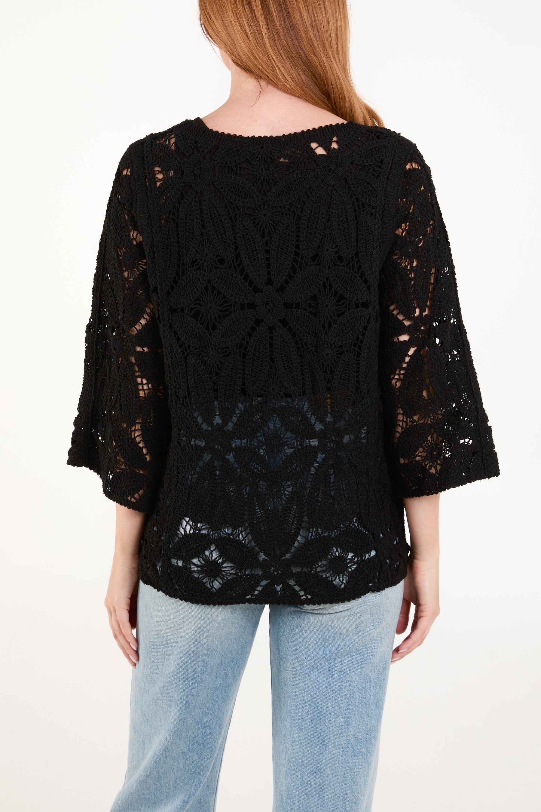 Flower Crochet Long Sleeve Top