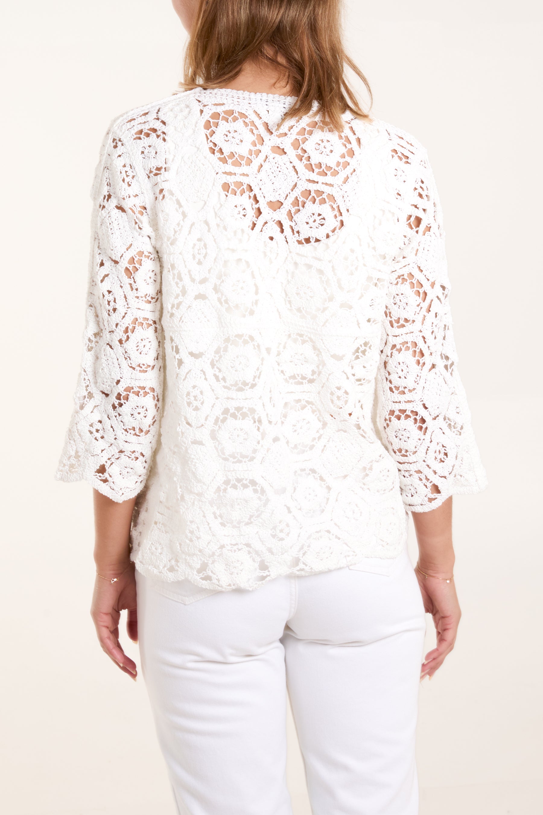 Geo Crochet Long Sleeve Shirt