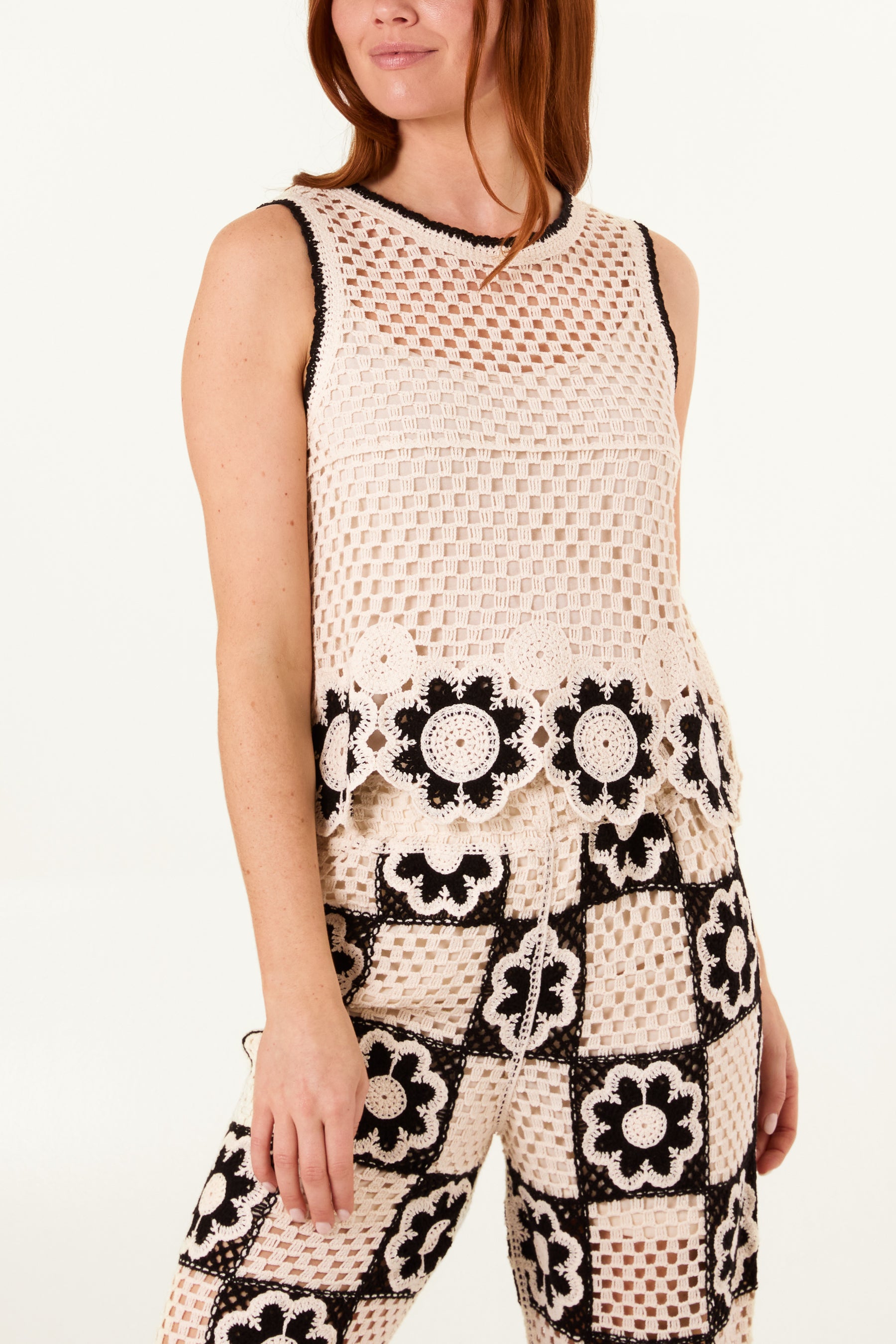 Flower Edge Crochet Vest