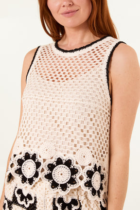 Flower Edge Crochet Vest