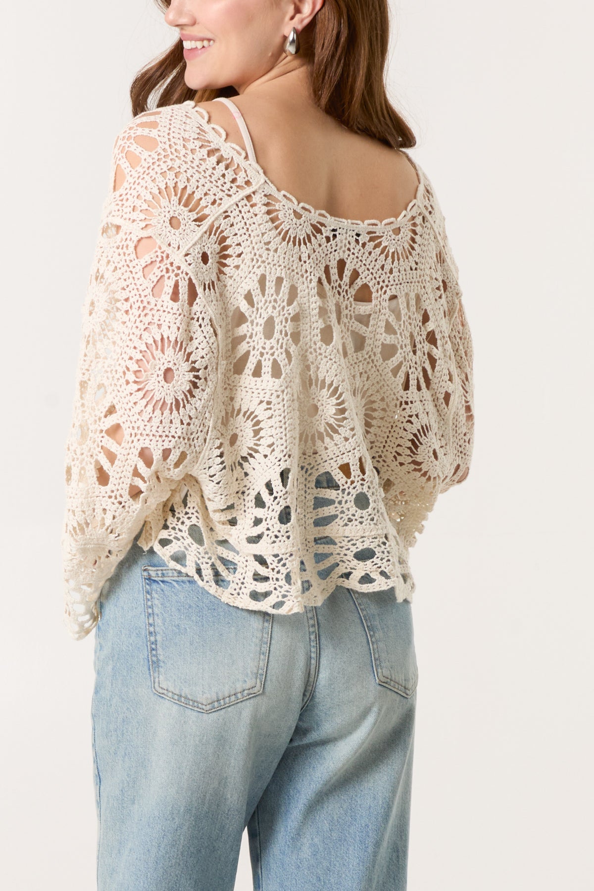 Crochet Batwing Tie Front Cardigan