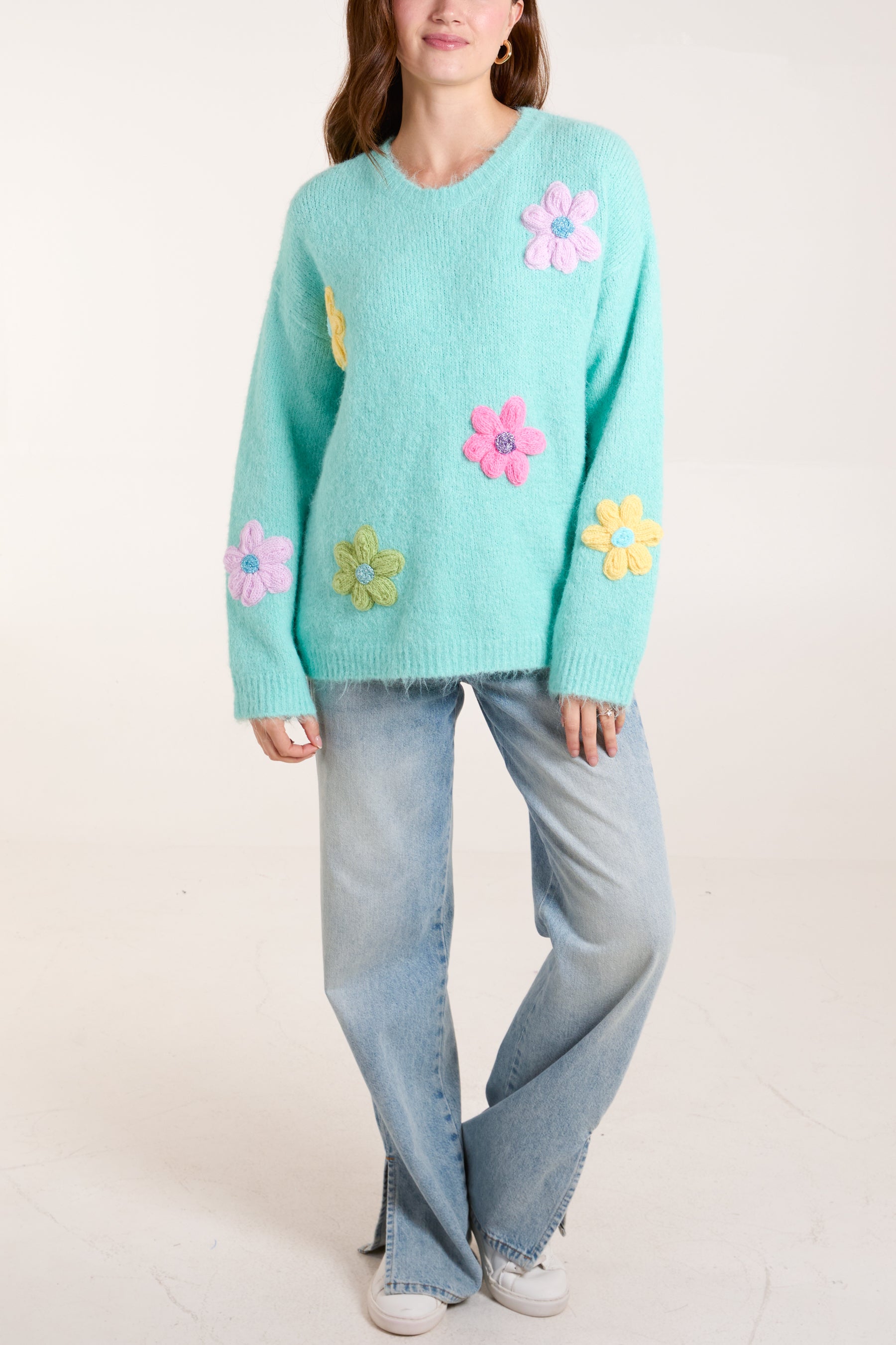 Embroidery Multi Colour Flower Jumper