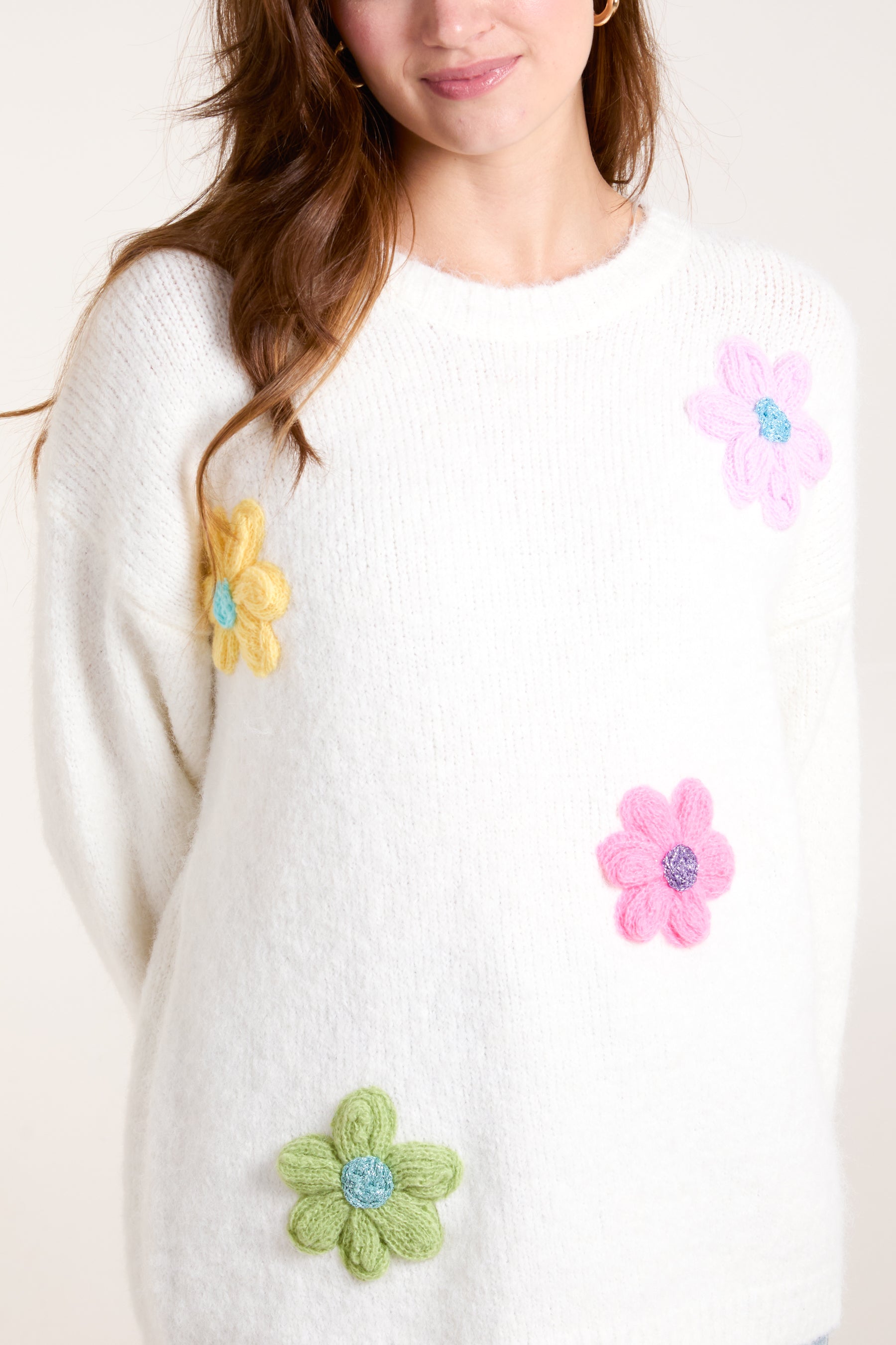 Embroidery Multi Colour Flower Jumper