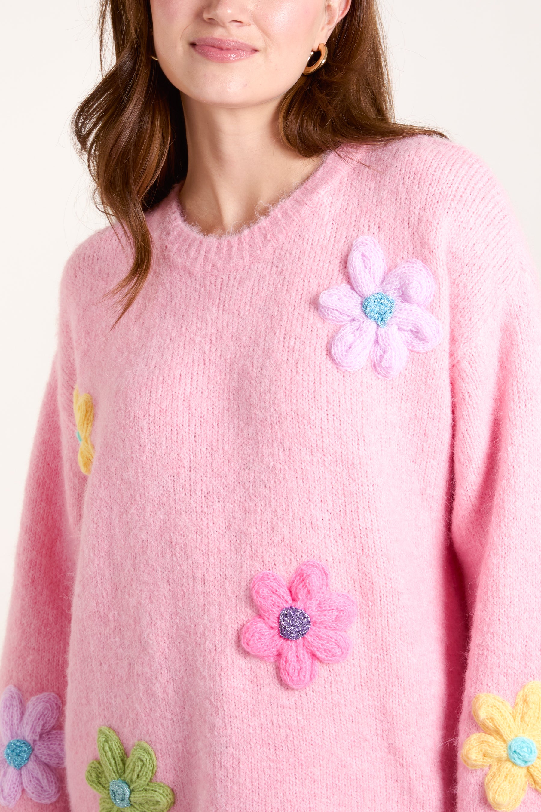 Embroidery Multi Colour Flower Jumper