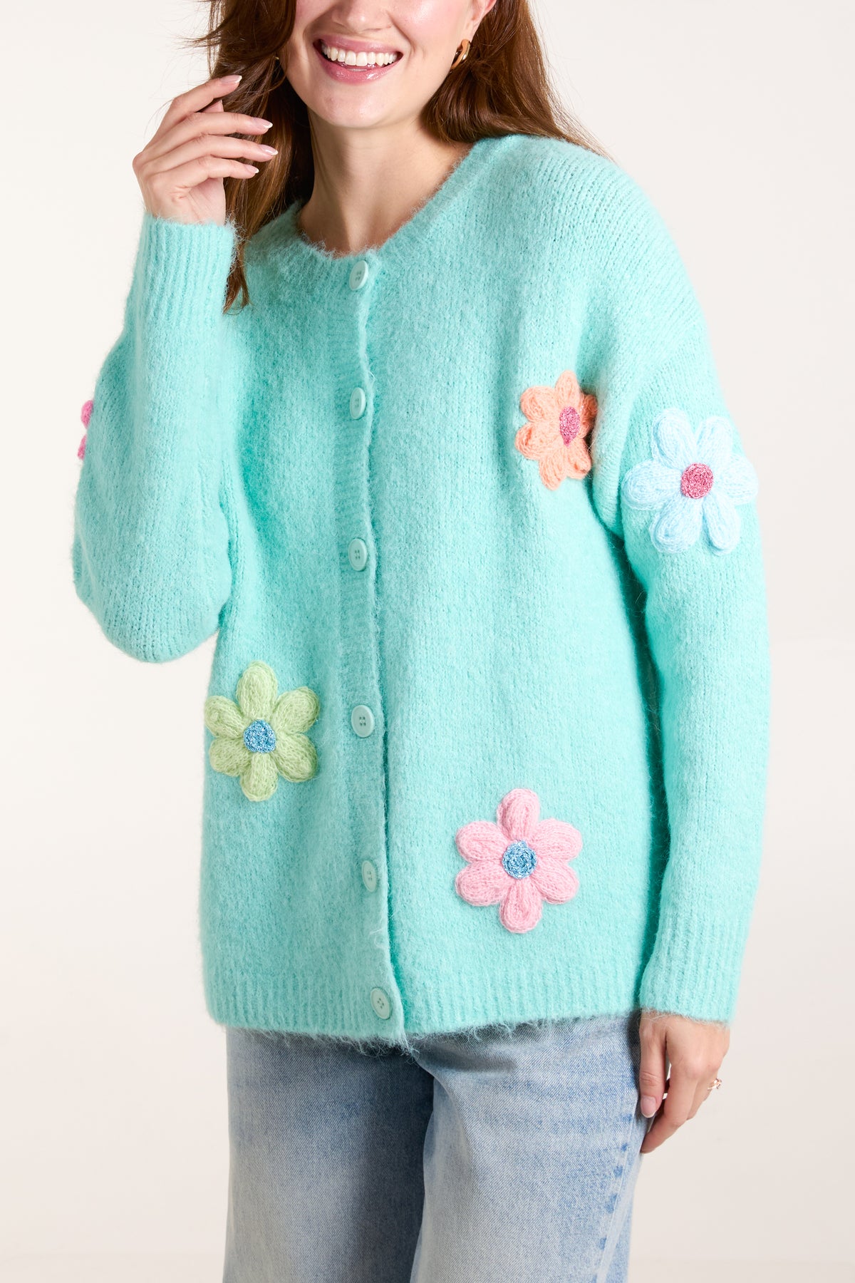 Embroidery Multi Colour Flower Cardigan