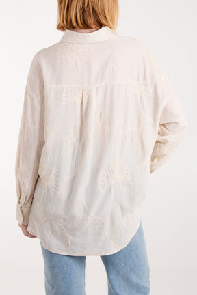 Dandelion Embroidered Linen Shirt