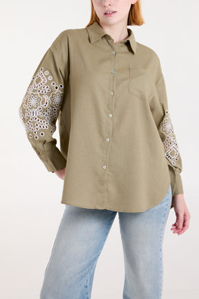 Anglaise Sleeve Linen Shirt