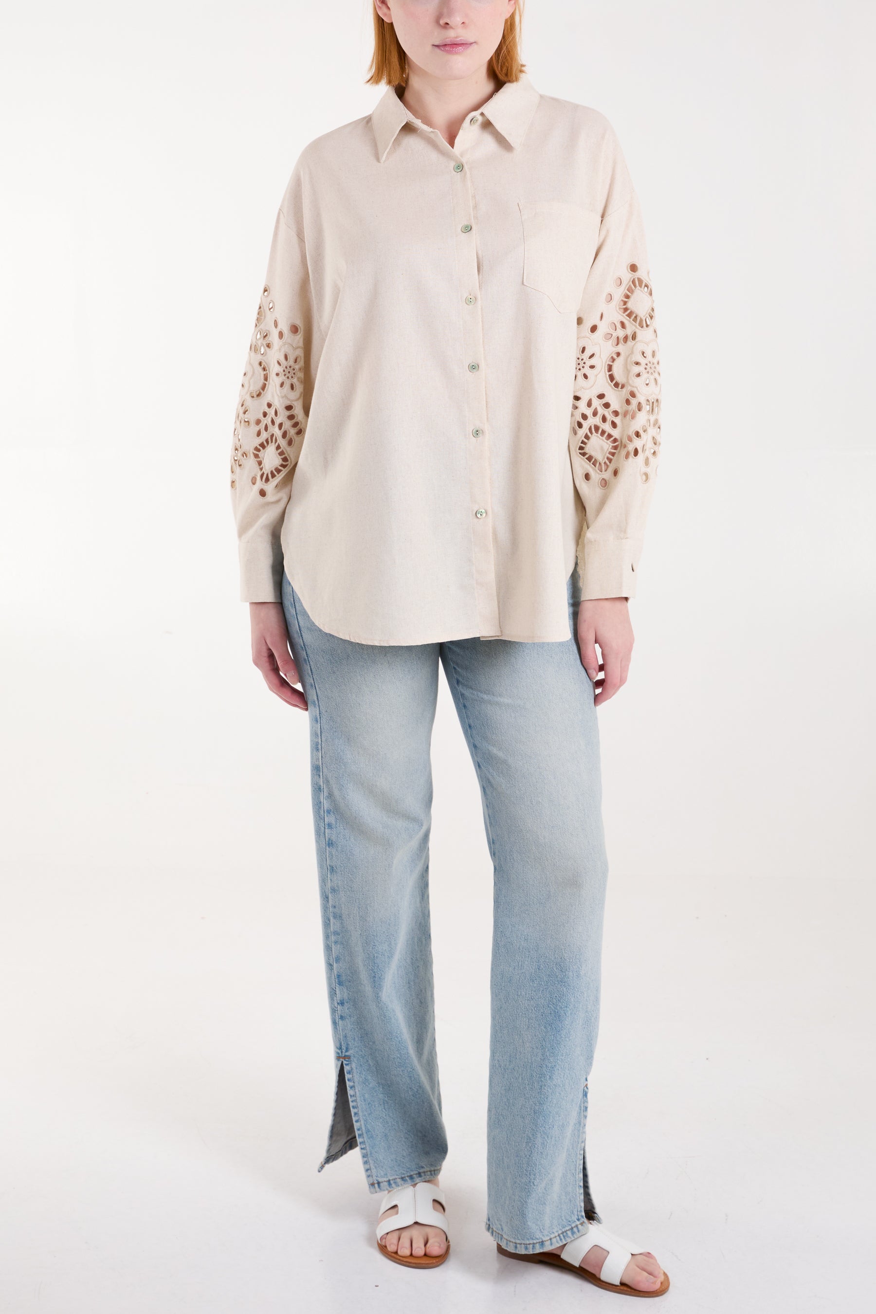 Anglaise Sleeve Linen Shirt