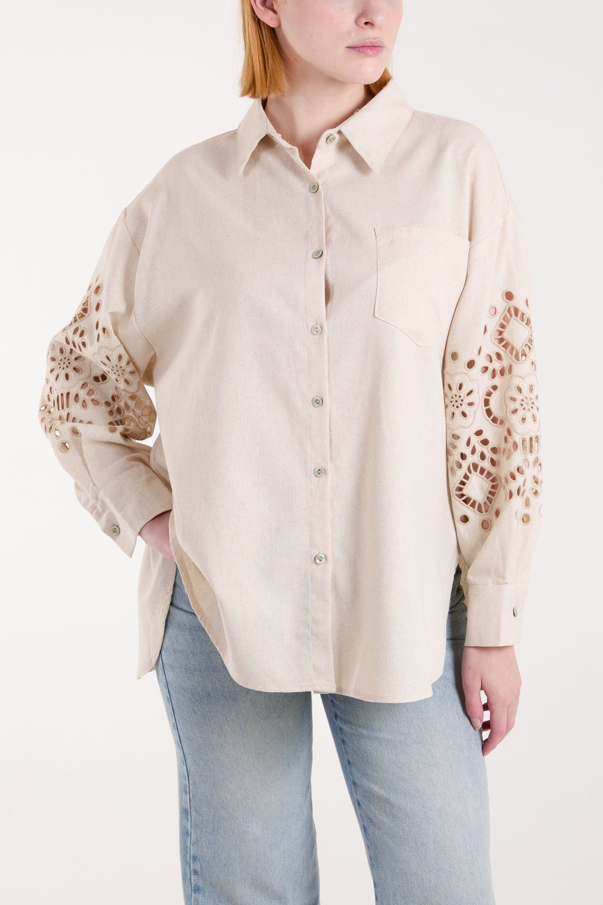 Anglaise Sleeve Linen Shirt