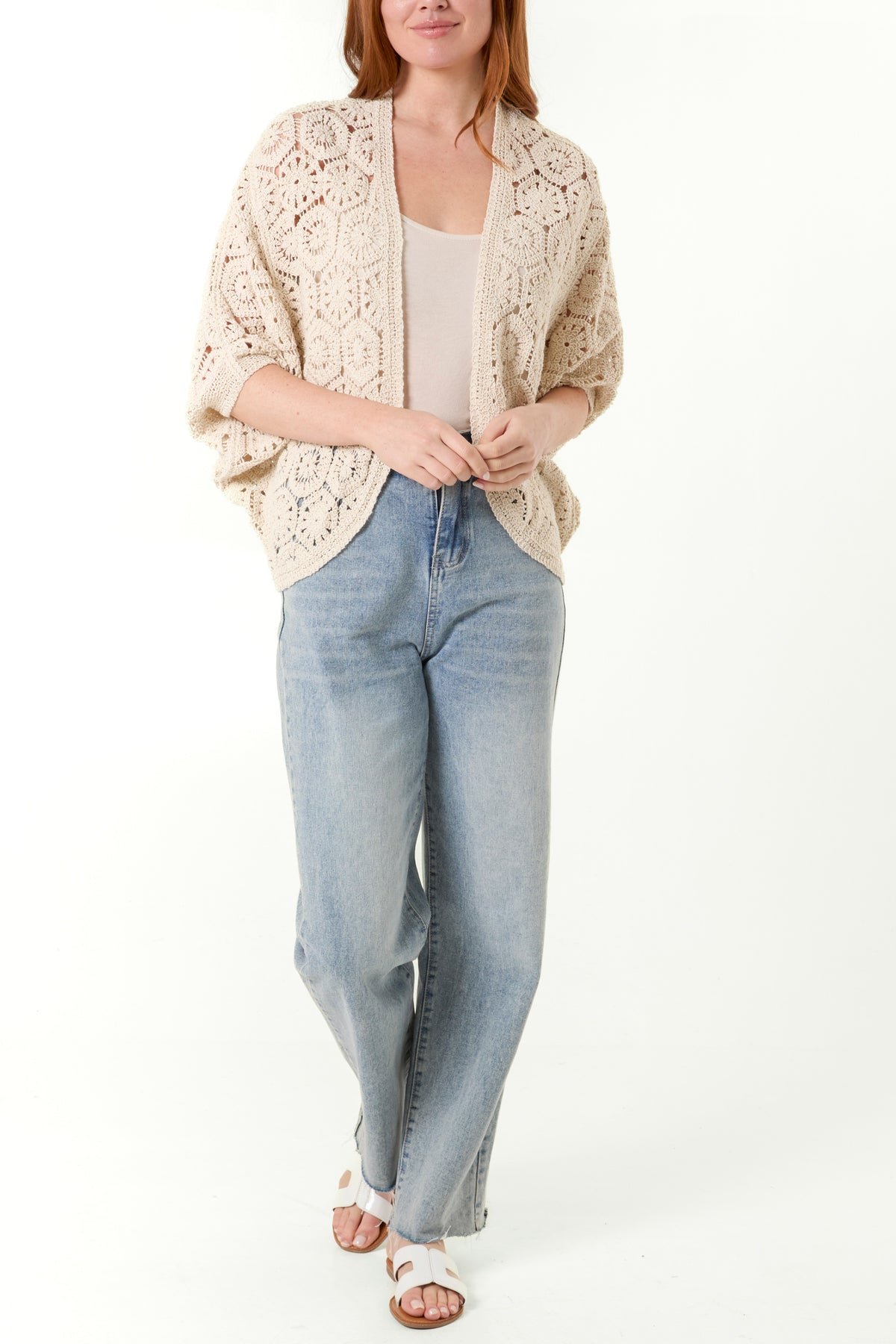 Flower Crochet Batwing Cardigan