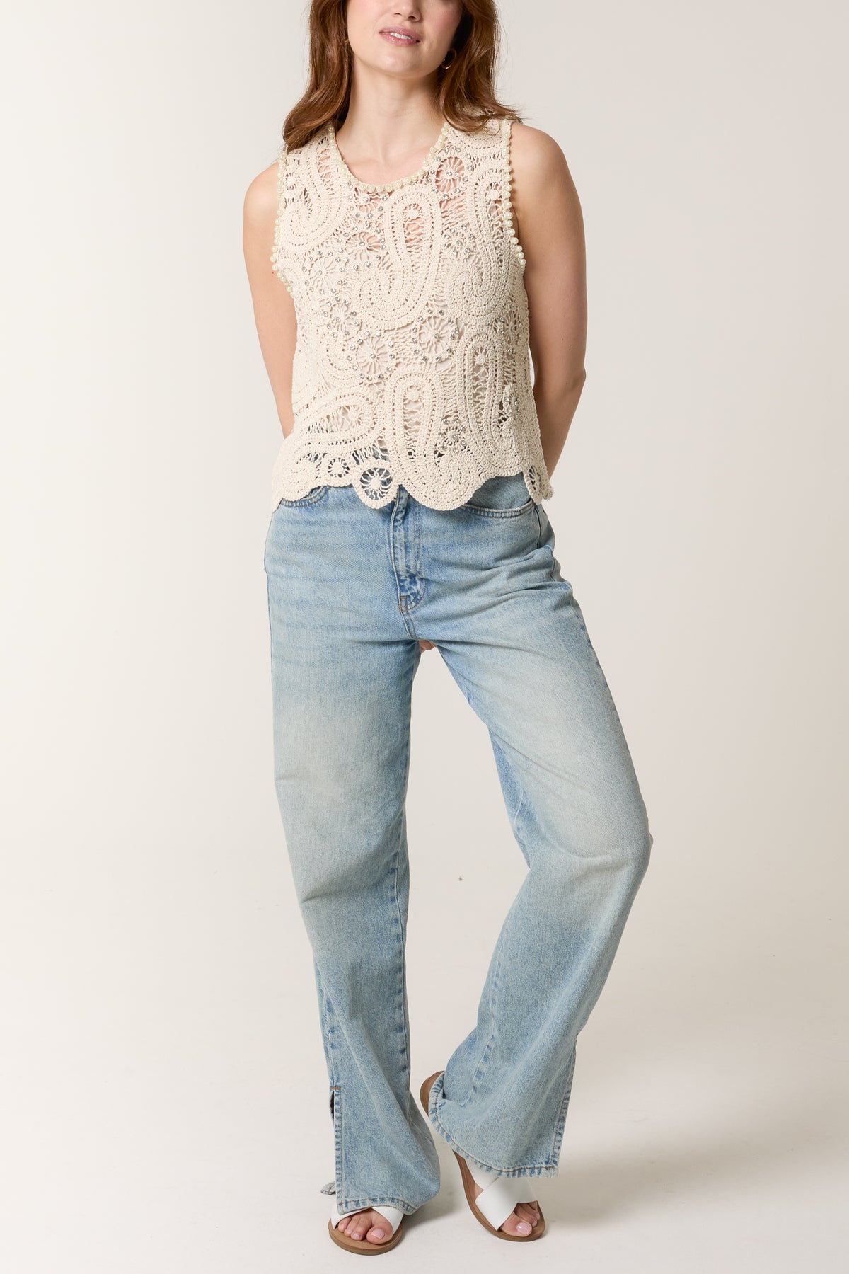 Sleeveless Paisley Crochet Top