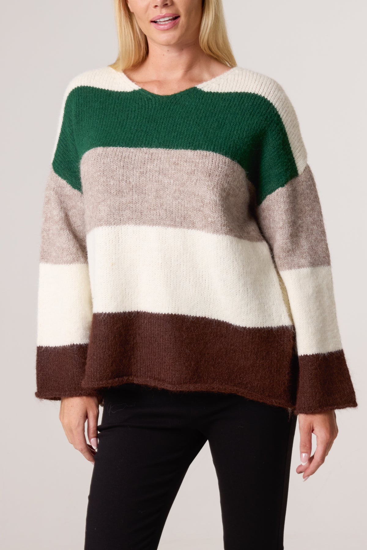 Striped Colour Block Knit Jumper