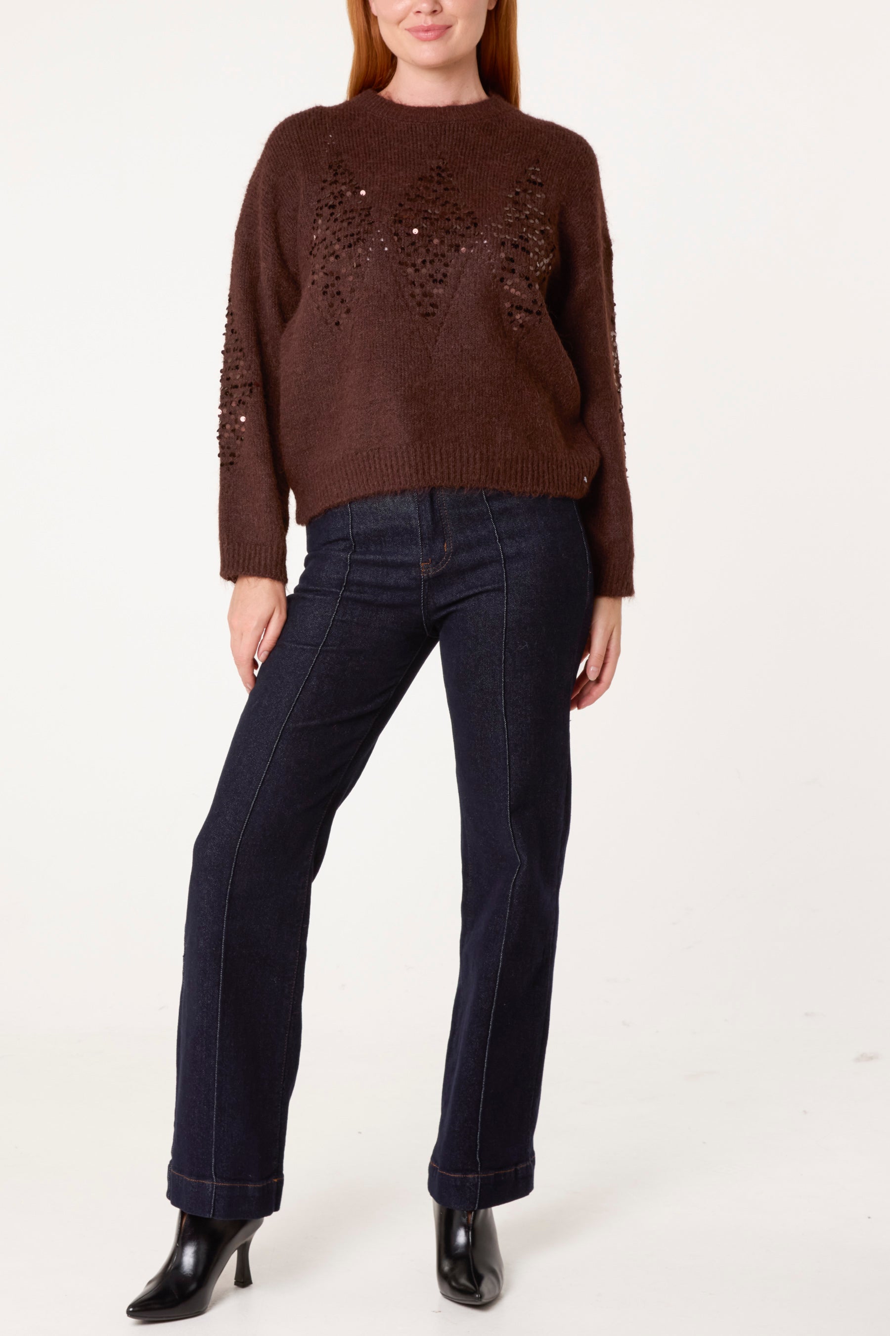 Sequin Diamond Knit Jumper