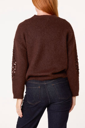 Sequin Diamond Knit Jumper