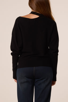 Asymmetric Shoulder Gold Detail Top