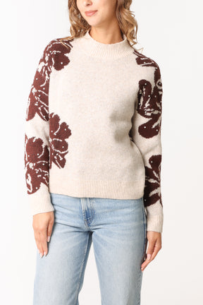 Embellished Floral High Neck Jumper