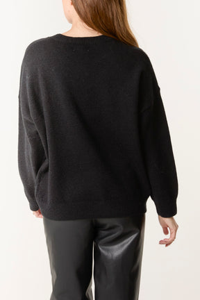 Sequin Embellished Leaf Jumper