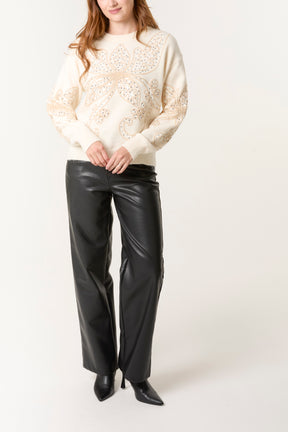 Butterfly Embroidered Sequin Jumper