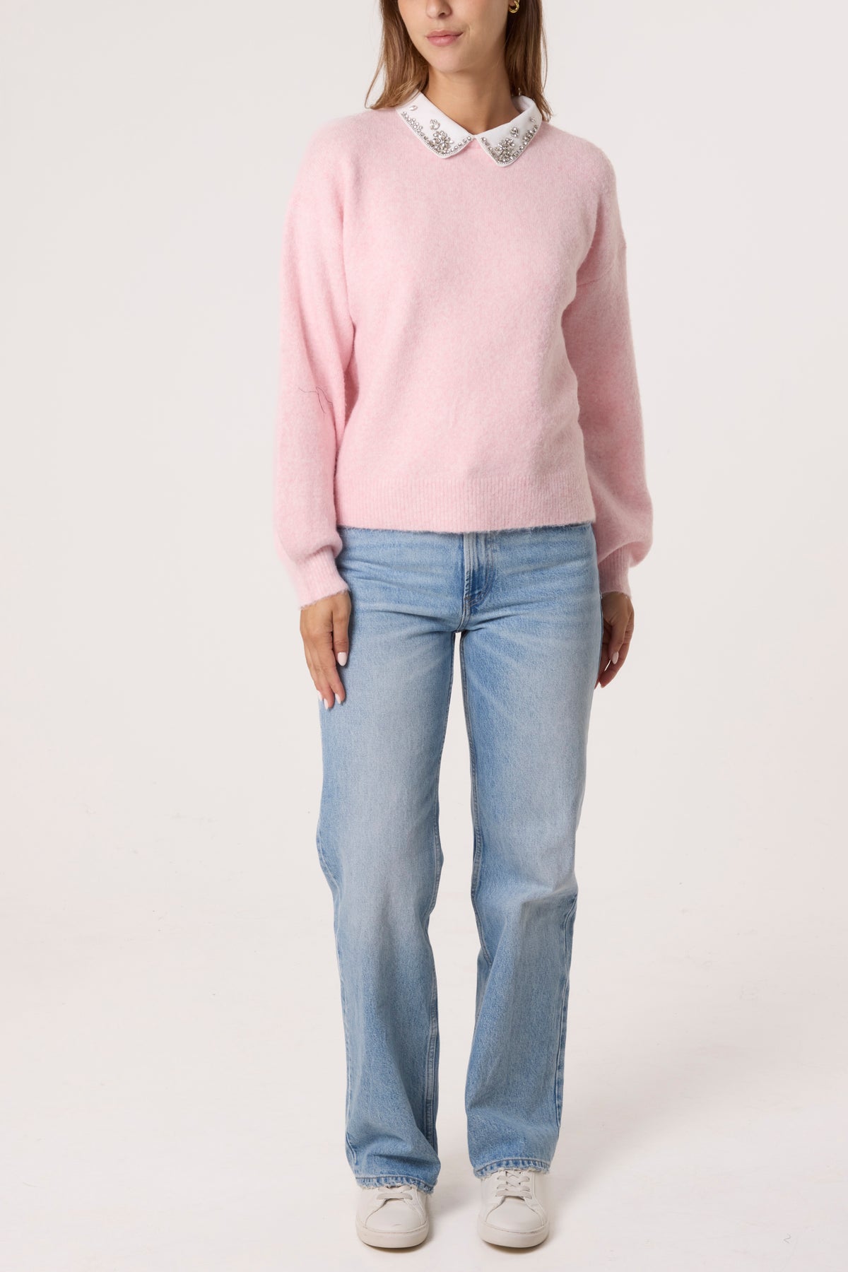Peter Pan Embellished Collar Jumper